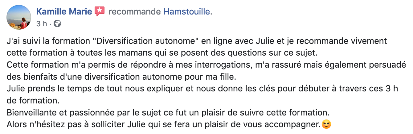 Recommandation cliente des services Hamstouille